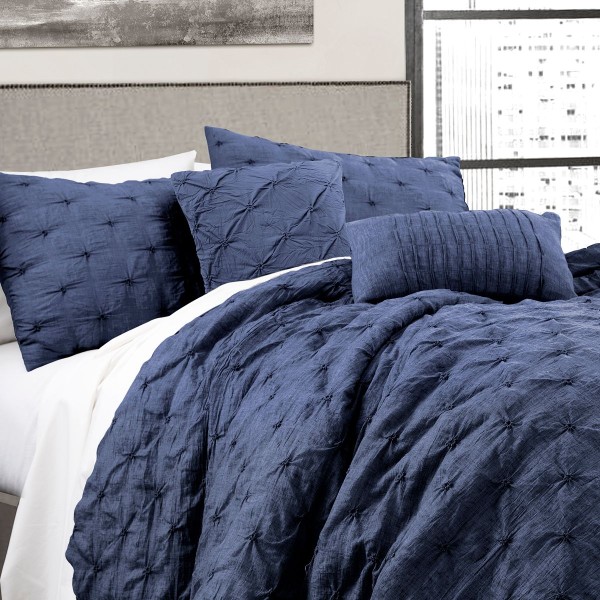 Pintuck 5-Piece Full/Queen Comforter Set