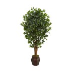 6' Ficus Artificial Tree in Decorative Planter