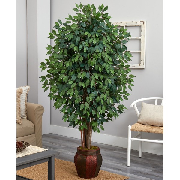 6' Ficus Artificial Tree in Decorative Planter