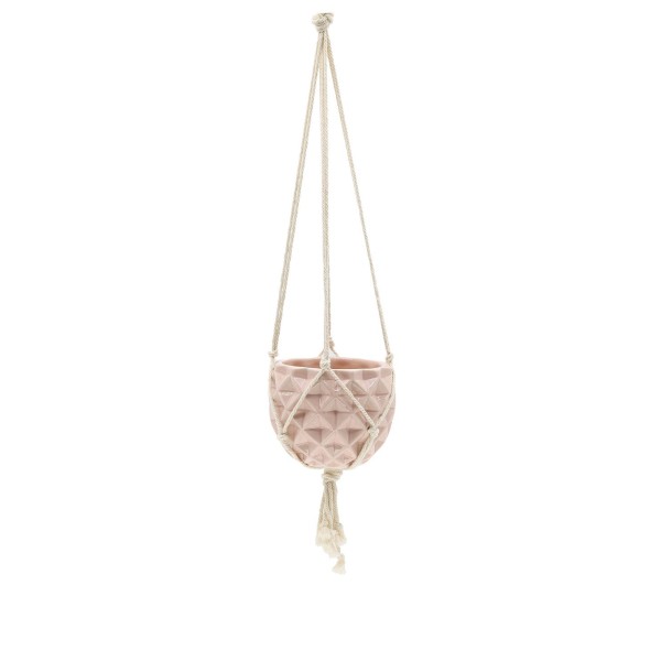 Ceramic Macrame Hanging Planter, 5