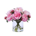 Permanent Botanicals Peony in Glass