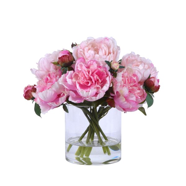 Permanent Botanicals Peony in Glass