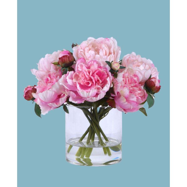 Permanent Botanicals Peony in Glass