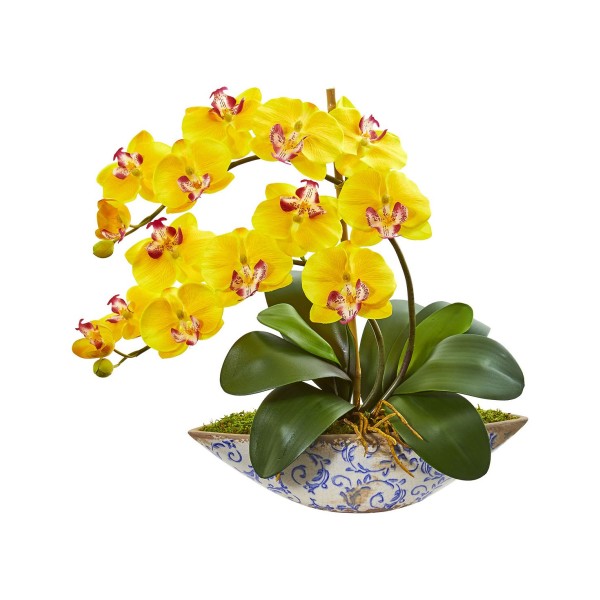 Phalaenopsis Orchid Artificial Arrangement in Vase