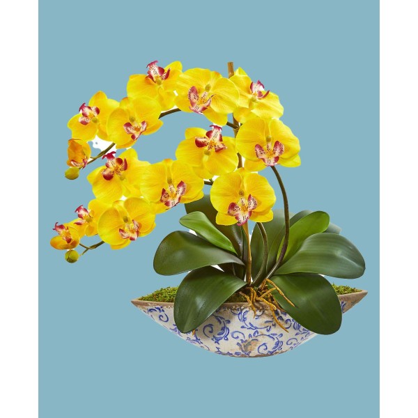 Phalaenopsis Orchid Artificial Arrangement in Vase