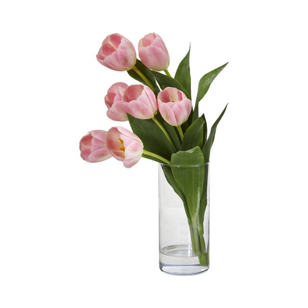 Tulip Artificial Arrangement in Cylinder Vase