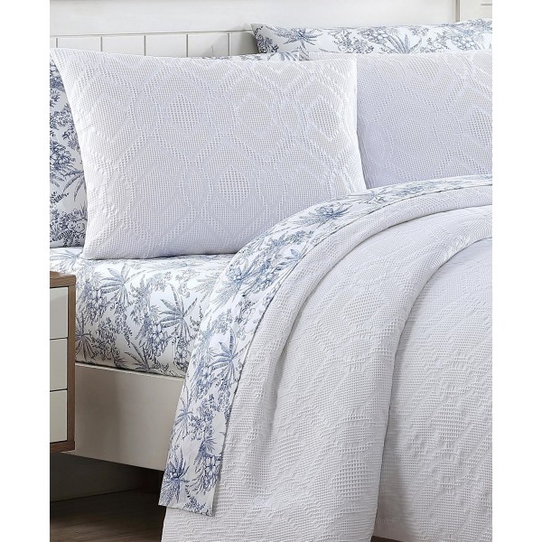 Textured Cotton 3 Piece Comforter Set, Queen