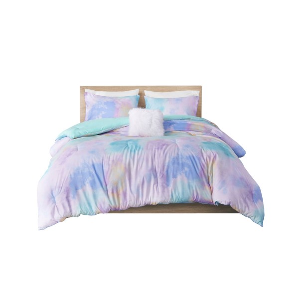 Watercolor Tie Dye 3-Pc. Comforter Set, Twin/Twin XL