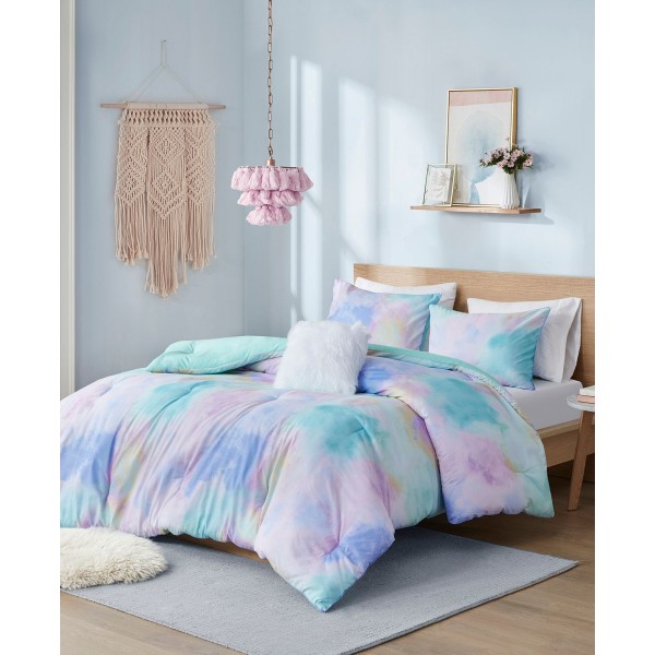 Watercolor Tie Dye 3-Pc. Comforter Set, Twin/Twin XL