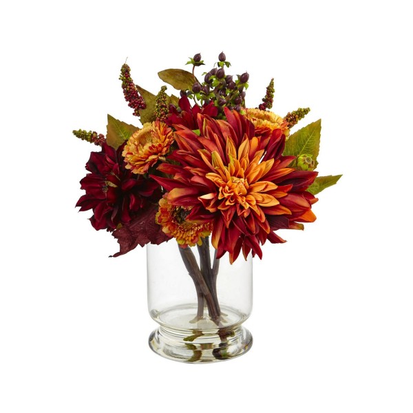 Dahlia and Mum Vase Arrangement