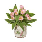 Tulip Artificial Arrangement in Floral Design Vase