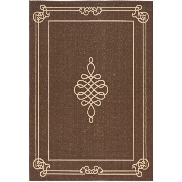 Chocolate and Cream 8' x 11' Outdoor Area Rug