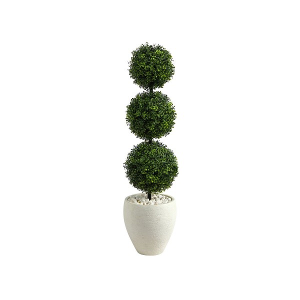 3.5' Boxwood Triple Ball Topiary Artificial Tree in Planter Indoor/Outdoor